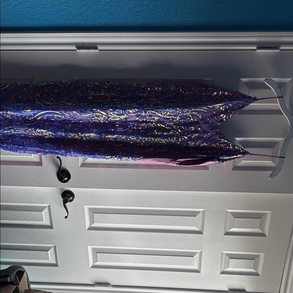 Purple Sequin Prom Dress